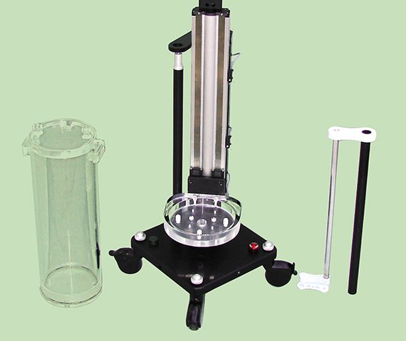 Radiation calibration system with vertical support