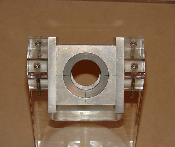 Laser alignment verification fixture in use